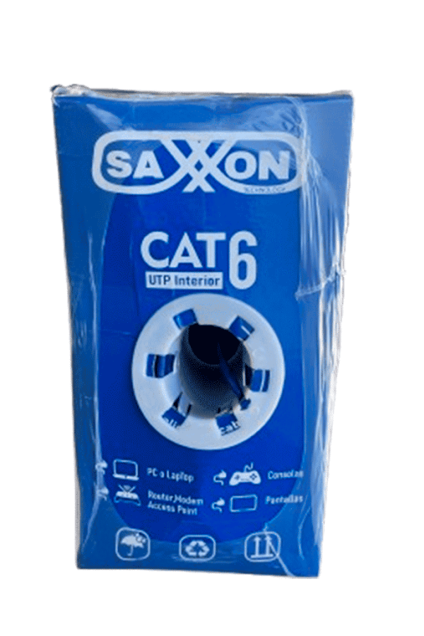 SAXXON OUTP6CCA305AZ3 - Cable UTP CCA / Categoria 6 / Color azul obscuro / Interior / 305 Mts / Redes / Video / 4 Pares